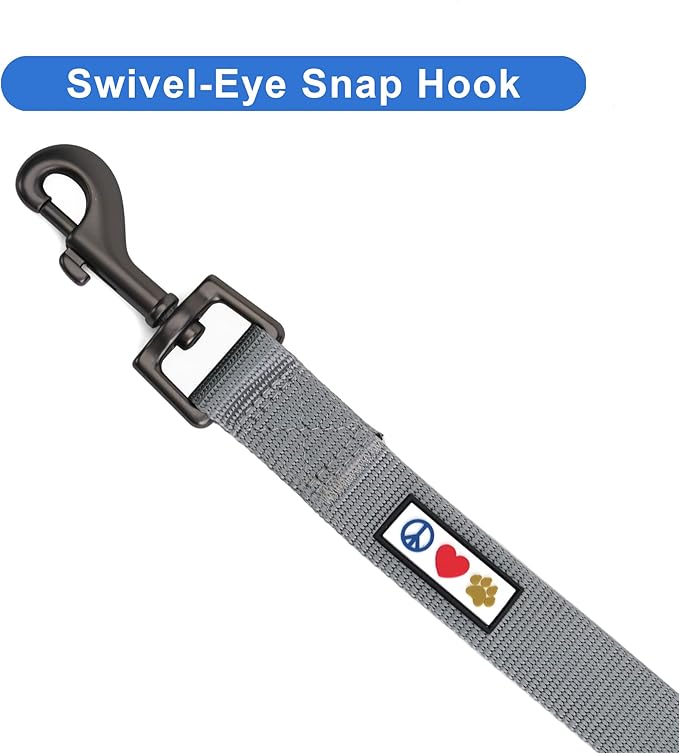 Pawtitas 6 FT Comfortable Leash for Puppy Training - Extra Small to Small Sizes, Grey