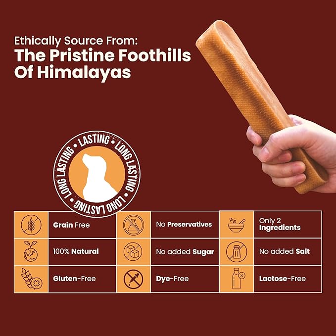 KATHMANDU'S Authentic 100% Natural Himalayan Yak Cheese Dog Chews – Large (Pack of 4) | High Protein, Delicious & Long-Lasting Dog Treats for Aggressive Chewers | Odor & Gluten Free Chews