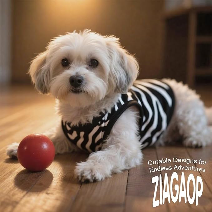 Adorable Zebra Print Dog Shirts – Lightweight, Cozy Outfit for Small to Medium Dogs, Soft & Snuggly Pet Wear for Everyday Comfort and Cuteness.Black XXL