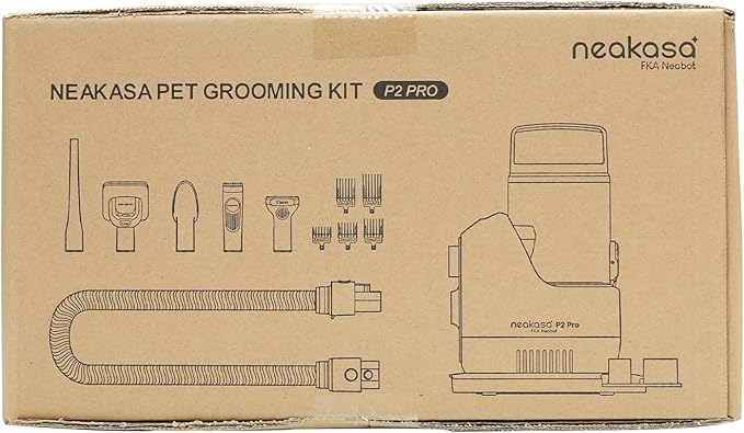 Neakasa P2 Pro Dog Grooming Kit, Dog Clippers Vacuum Suction 99% Hair, Pet Grooming with 5 Proven Tools, 2L Large-Capacity Easy Empty Dustbin for Dogs Cats Animals