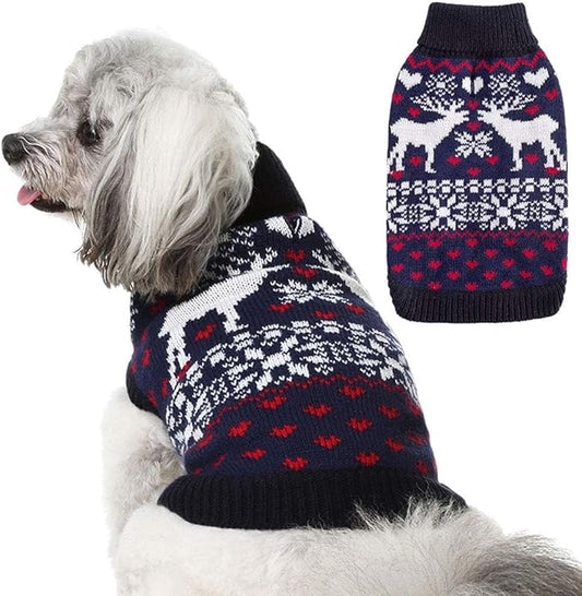SCENEREAL Dog Sweater for Small Sized Dog Girls Boys - Turtleneck Pullover Winter Puppy Clothes Christmas Outfits, Pet Sweatshirt Apparel Knitwear for Dachshund, Yorkie, Chihuahua S