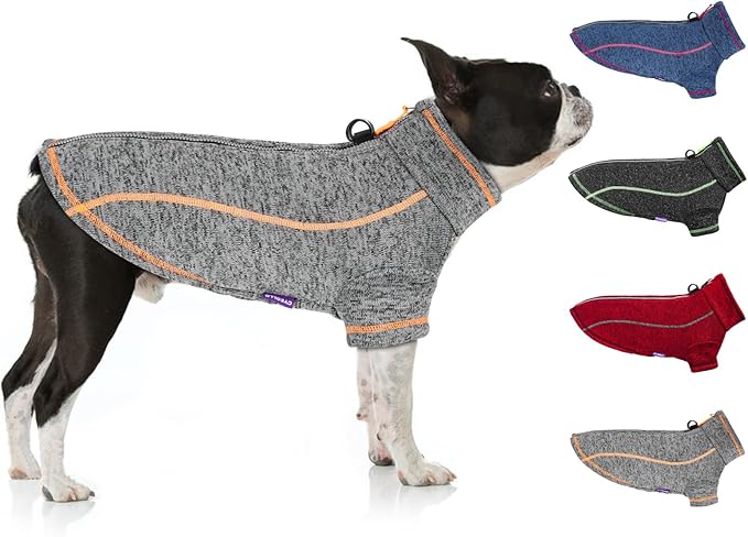 cyeollo Dog Coat Fleece Sweater Jacket Zipper Reflective Jackets Winter Warm Pet Sweater Doggie Clothes Dog Sweaters for Small Dogs Apparel