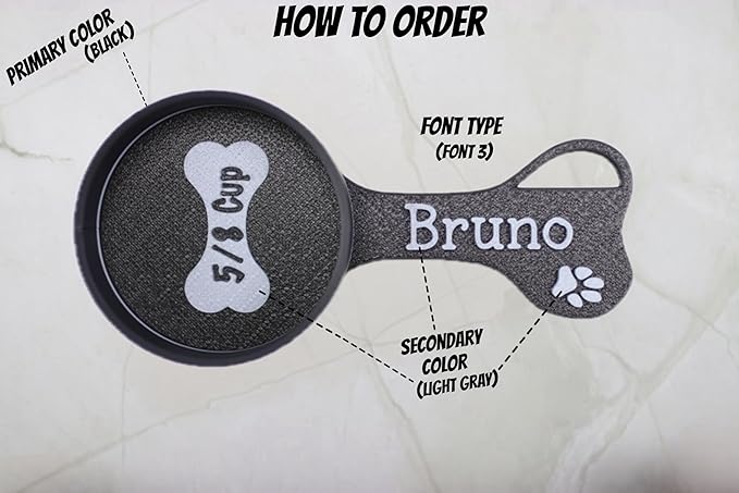 Personalized Dog Food Scoop Custom Scooper Pet Kibble Scoop Food Dispenser Dog Measuring Cup Custom Pet Accessories Gift Idea For Dog Lover (1.33oz -1/6cup)
