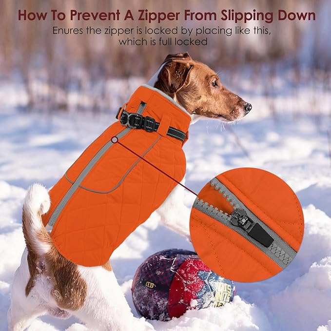 AOFITEE Winter Jacket for Extra Large Dogs, Warm Turtleneck Dog Coat with Back Zipper, Waterproof Dog Puffer Coat for Large Dogs, Pet Snowsuit Warm Snowsuit for German Shepherd, Weimar, Doberman