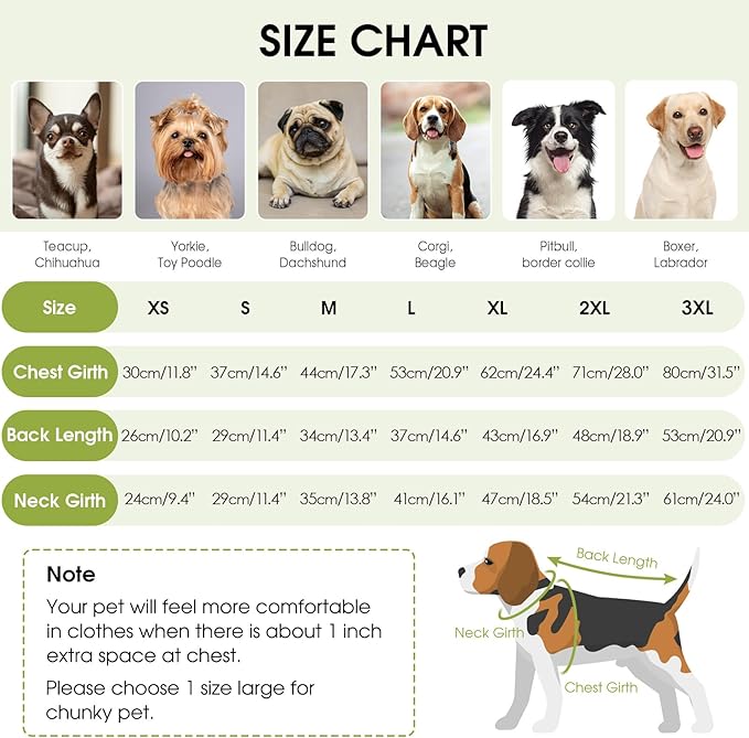 Queenmore Dog Sweater, Turtleneck Dogs Sweaters with Check Pattern, Winter Warm Dog Sweaters for Large Breeds, Solid Pull-on Pet Sweaters, Green L