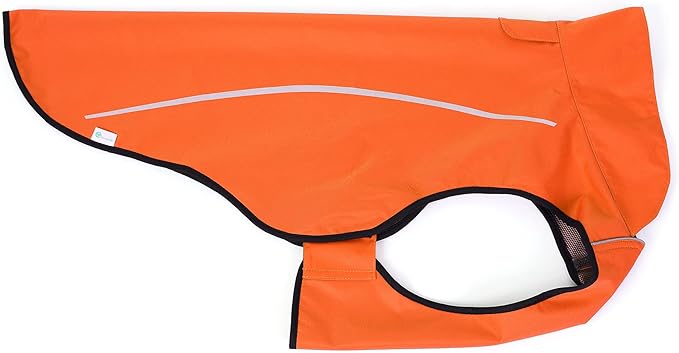 Mile High Life Dog Raincoat, Adjustable Waterproof Reflective Rain Jacket for Small Medium Large Dogs, Lightweight Breathable Pet Rain Coat with Leash Hole(Orange,S Chest 22-25")