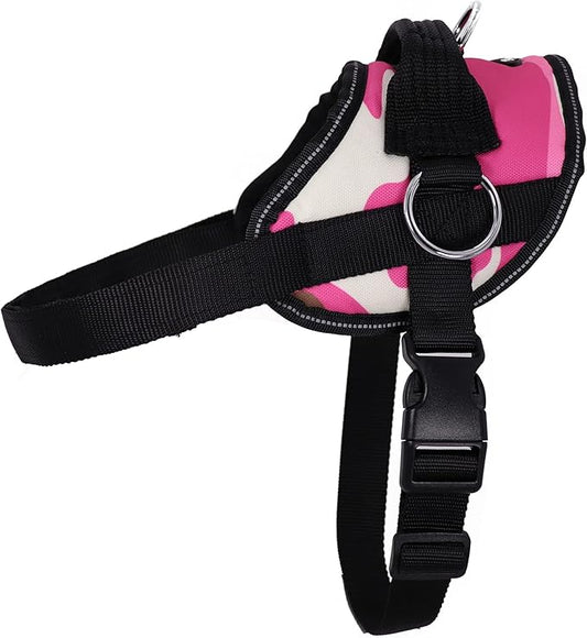 Bark Appeal Pink Camo No-Pull Dog Harness for Extra Small Sized Pets – Adjustable, Reflective Vest with 3 Leash Clips for Added Control, Easy Walks & Training – XS