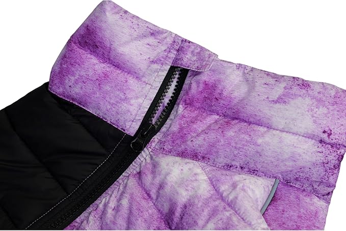 Micai Warm Dog Coat - 4 Legs Covered Waterproof Windproof Reflective Vest, Zippered Adjustable Outdoor Snow Jacket for Small Medium Large Dogs - Purple XXXL