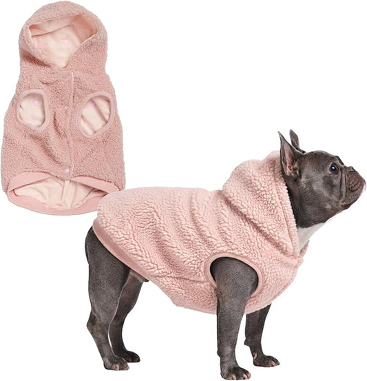Spark Paws Teddy Dog Sweater, Sherpa Vest with Warm Fleece Lining, Winter Coat Suitable for Small Medium Large XL XXL Breeds - Pink - XL