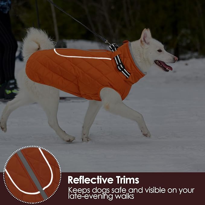 AOFITEE Small Dog Winter Coat, Waterproof Dog Winter Jacket with Zipper & Fleece Collar, Reflective Dogs Puffer Jacket, Small Pet Snow Coat Snowsuit for Yorkshire, West Highland