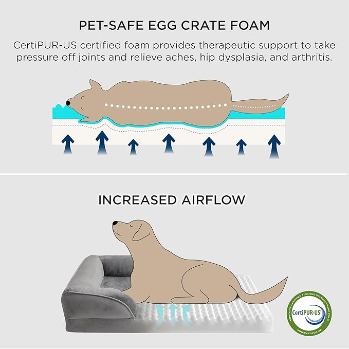 Bedsure Orthopedic Dog Beds for Small Dogs - Washable Small Dog Cat Bed Waterproof, Comfort Pet Couch Sofa with Washable Removable Cover, Pets Bed with Nonskid Bottom, Ember Clay, 24"