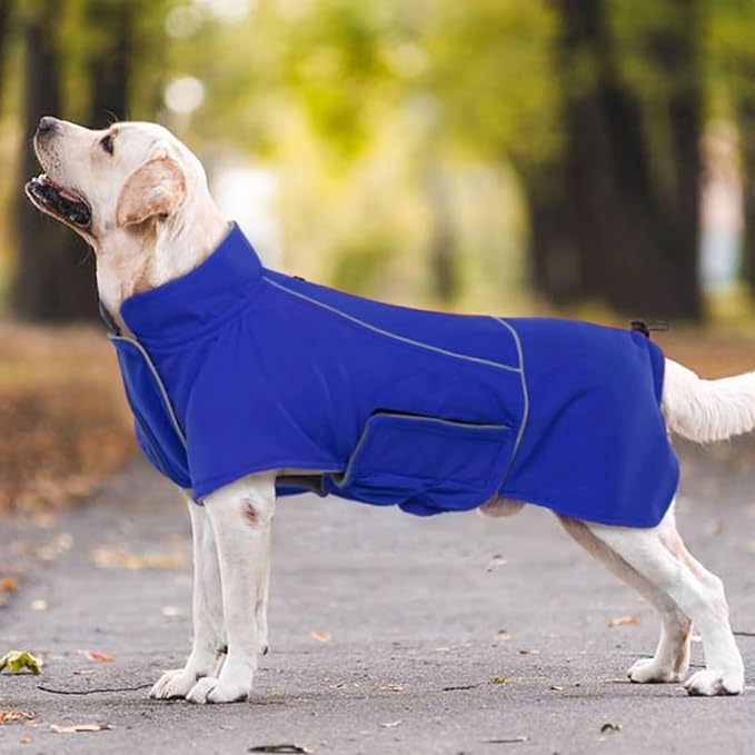 MIGOHI Dog Snow Jacket,Large Dog Winter Coat,Winter Jackets for Dogs,Fleece Jacket for Dogs Boy Girl,Pet Clothes for Hiking Camping,Corgi,Shibainu,L,Blue