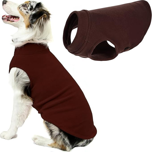 Gooby - Stretch Fleece Vest, Pullover Fleece Vest Jacket Sweater for Dogs, Brown, 6X-Large