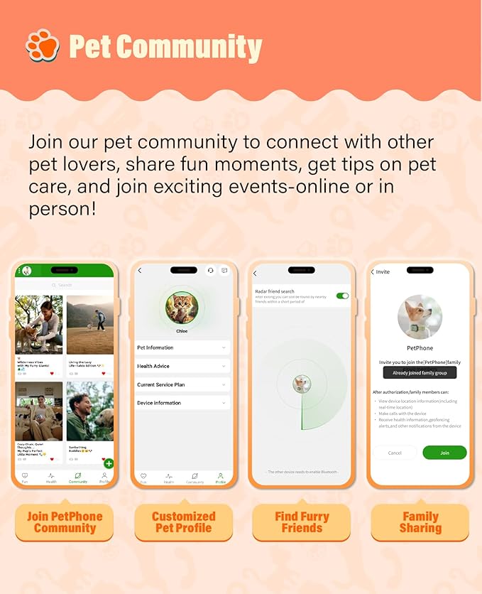 GlocalMe PetPhone for Dog and Cat, Support Play Music and Two-Way Call, Pet Community and AI Health Alerts, Real Time Tracking and Virtual Fence, Unlimited Range Pet GPS Tracker (Green)