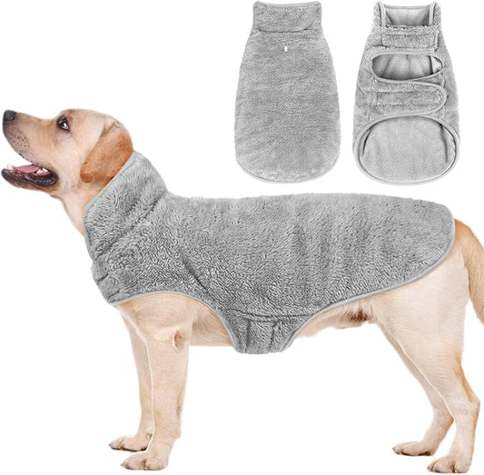 Malier Dog Winter Coat, Reversible Fleece Dog Cold Weather Coats, Windproof Warm Snow Puppy Jacket Vest Pet Clothes for Small Medium Large Dogs (Gray, X-Small)