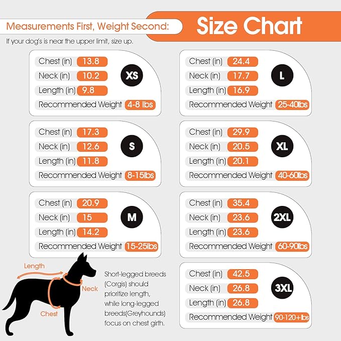 DENTRUN Dog Coat with Harness Built in, Heavy Duty Winter Dog Coat, Warm Fleece Lined Adjustable Belly for German Shepherd, Orange, XXL