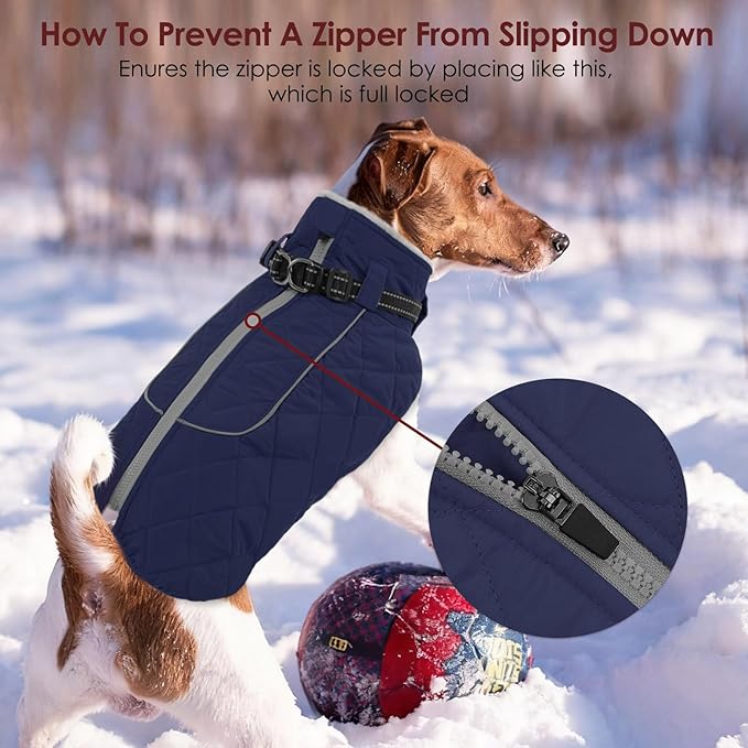 AOFITEE Winter Jacket for Extra Large Dogs, Warm Turtleneck Dog Coat with Back Zipper, Waterproof Dog Puffer Coat for Large Dogs,Winter Jacket Warm Snowsuit for Border Collie, Golden Retriever