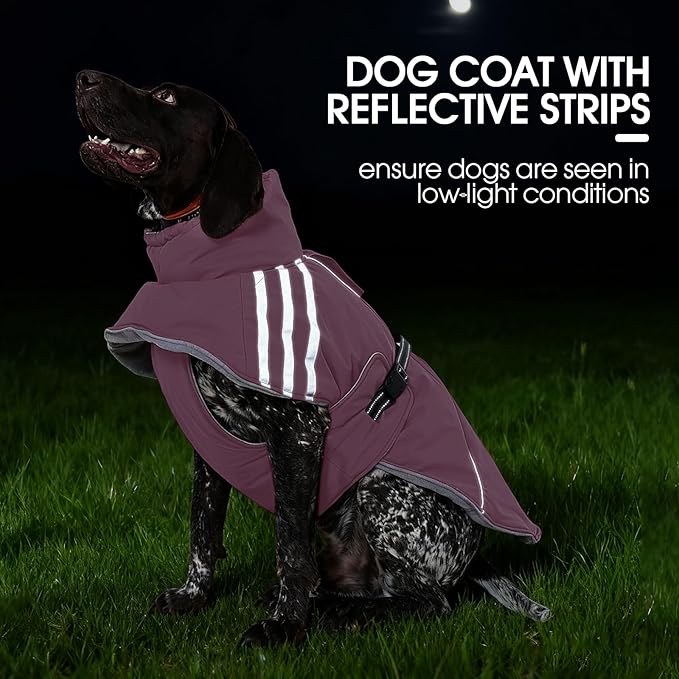 FUAMEY Dog Cold Weather Coats,Dog Winter Jackets for Small Dogs Warm Dogs Coat with Reflective Strips Waterproof Pet Snowsuit Thick Paded Pets Vest for Yorkshire Chihuahua Pink S