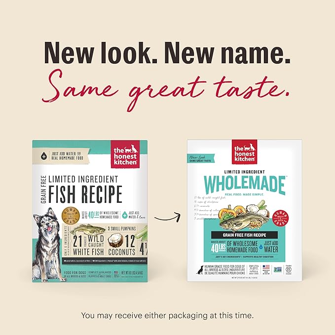 The Honest Kitchen Wholemade™ Limited Ingredient Fish Dog Food, 10 lb Box