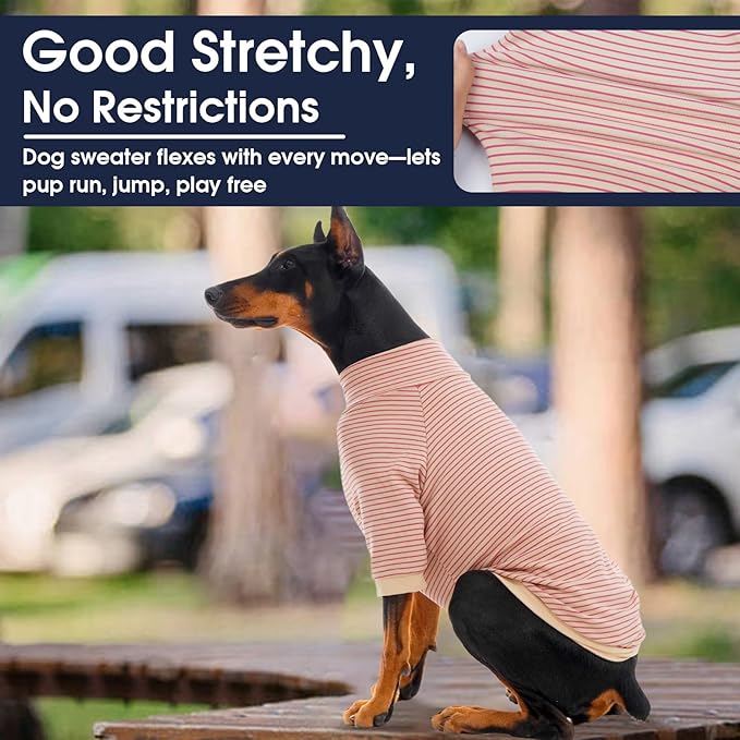 IECOii 2 Pack XXXL Dog Fleece Sweater for Extra Large Dogs, Warm Dog Turtleneck with Stretch for Doberman Sweater, Fall Winter Pullover Dogs Sweatshirt with Sleeve, Outdoor Sweaters for Walking, 3XL