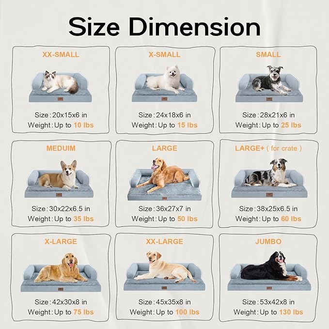 Small Dog Bed and Cat Sofa Waterproof Orthopedic Dog Beds for Small Dogs Cat Bed Comfy Pet Couch Sofa Beds with Washable Removable Cover & Non-Slip Bottom