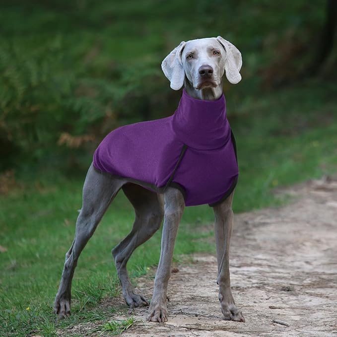 ROZKITCH Dog Winter Coat Soft Pullover Pajamas, Pet Windproof Warm Cold Weather Jacket Vest Cozy Jumpsuit Apparel Outfit Clothes for Walking Hiking Travel Sleep Purple XXS
