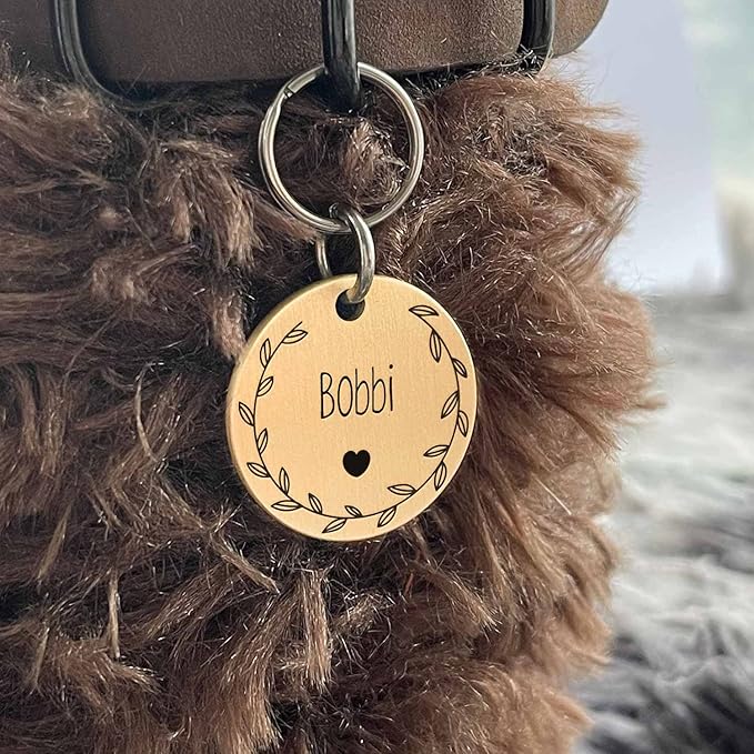 Cat Dog ID Tags Personalized 9 Corolla Styles Flower Wreath to Choose for Small Pets Collar Accessories 316L Stainless Steel Engraved Custom on Both Side