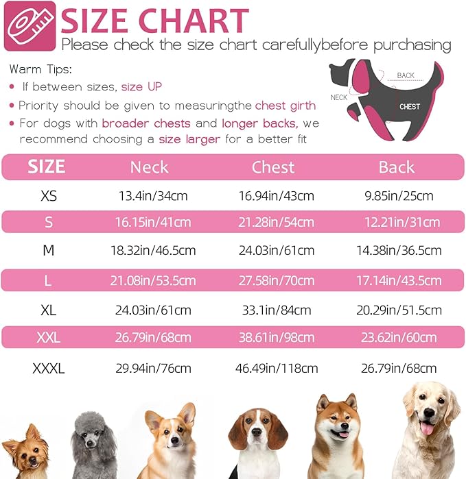 Dog Winter Coat with Harness, Dog Jacket, Pet Clothes with Zipper on Back, Waterproof Windproof Warm Vest, Reflective Cold Weather Coats, for Small Medium Large Dogs, Thick, Pink, 2XL