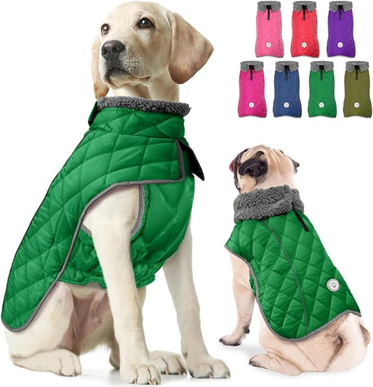 Fragralley Dog Winter Coat, Waterproof Windproof Reflective Fleece Jacket with Harness Hole, Warm Snow Vest for Small Medium Large Dogs, Ideal Gifts