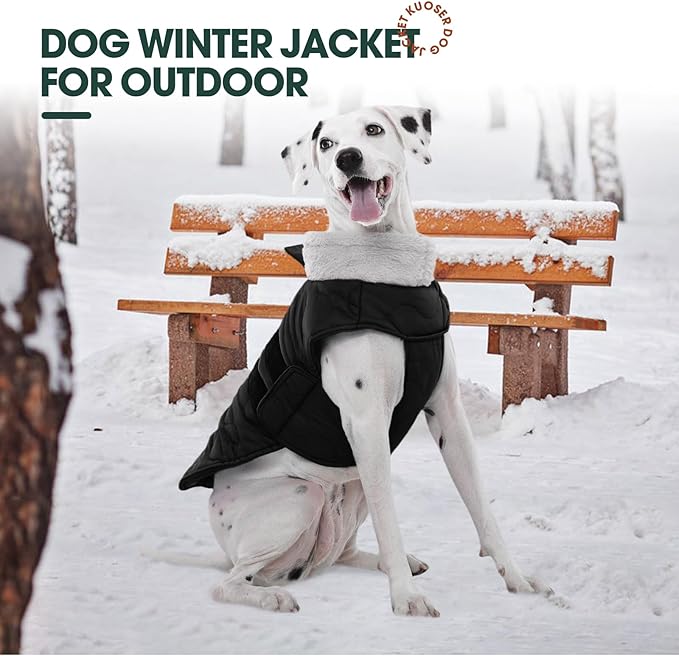 Kuoser XXXL Giant Dog Coat | Great Dane -20°C Arctic Jacket - Adjustble Hook Loop & Full Belly Wrap