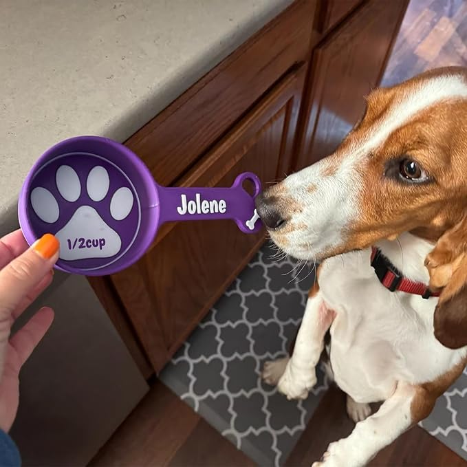 ubjva Personalized Dog Food Scoop Custom Cat Food Measuring Cup with Name Pet Accessories Gifts for Pet Lover