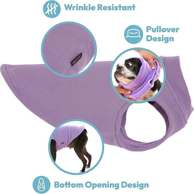 Gooby - Stretch Fleece Vest, Pullover Fleece Vest Jacket Sweater for Dogs, Lavender, 3X-Large