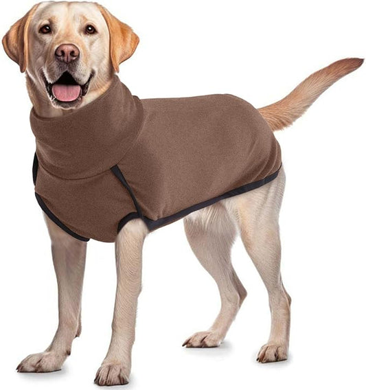 ROZKITCH Dog Sweatshirts for Medium Dogs, Pet Windproof Warm Cold Weather Jacket Vest Cozy Jumpsuit Apparel Outfit Clothes for Walking Hiking Travel Sleep Brown M
