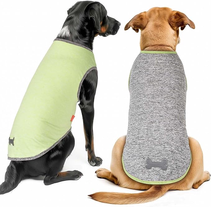 KYEESE 2Pack Dog Shirts Sun Protection Quick Dry Dog T Shirt Stretchy Sleeveless Pet Vest Lightweight Pet Clothes Soft Tank Top with Reflective Label, XXX-Large