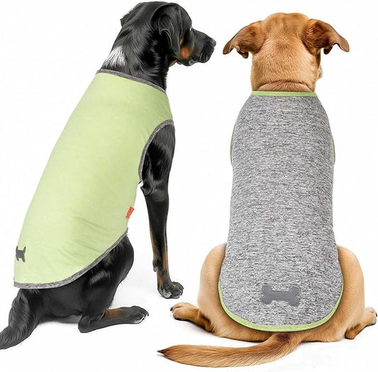 KYEESE 2Pack Dog Shirts Sun Protection Quick Dry Dog T Shirt Stretchy Sleeveless Pet Vest Lightweight Pet Clothes Soft Tank Top with Reflective Label, XXX-Large