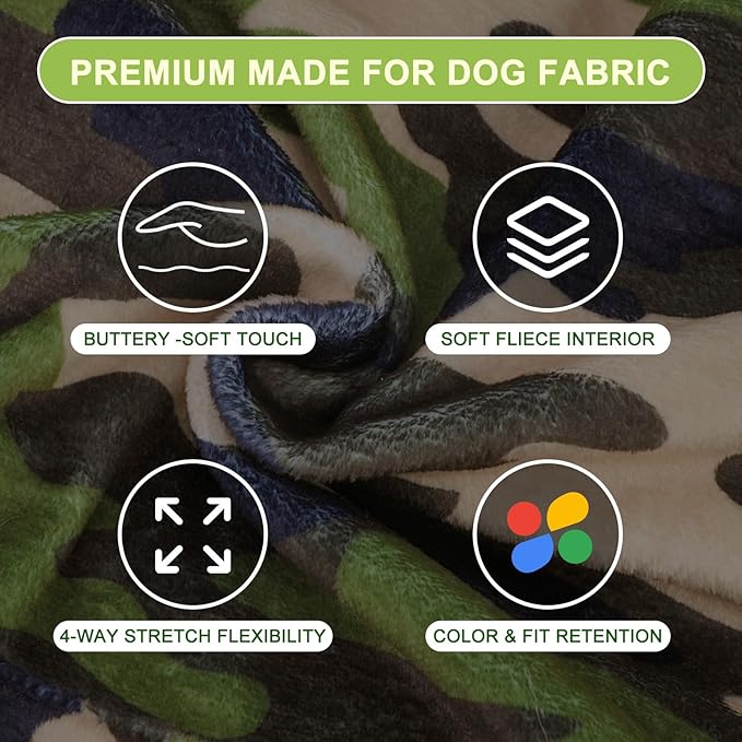 BEAUTYZOO Dog Hoodie for Small Medium Dogs Puppy, Soft Fleece Dog Sweater Cold Weather Coats with Pocket, Pet Outfits Hooded Sweatshirt Chihuahua Cat Jacket Clothing Warm Camo French Bulldog Clothes