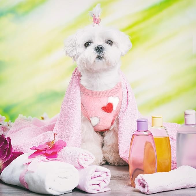 6 Pcs Puppy Clothes for Christmas Winter Warm Cute Pet Sweaters Flannel Dog Vest Paw Print Cat Clothes for Chihuahua Dachshunds Male Female Puppy(Animal Pattern,S(Body Length:9.8” Chest:13.8”))