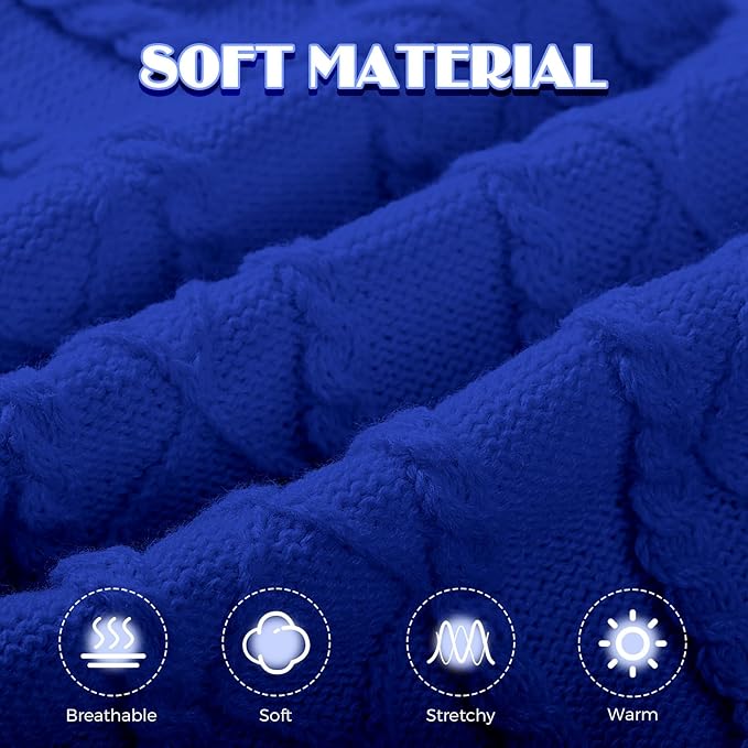 Dog Sweaters for Small Medium Large Dogs Girl, Soft Warm Turtleneck Pup Dogs Shirt, Double Knitting Collar for Outdoor Playing, Warm Dog Clothes (S,Royal Blue)