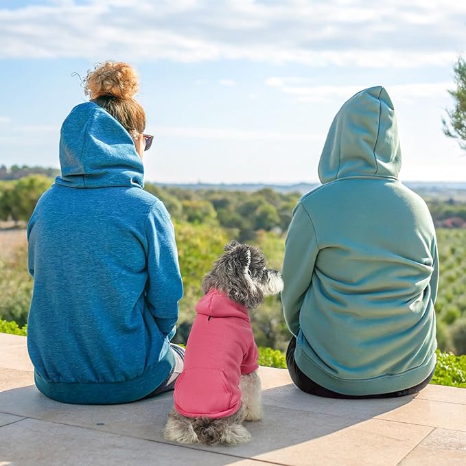 SCENEREAL Dog Hoodie Sweaters for Small Medium Large Size Dogs, Fleece Dog Sweatshirt with Hat and Pocket,Soft Cold Winter All Weather Dog Clothes for S to XL Sized Dogs, Pink XL