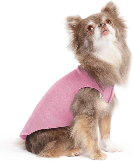 Goldpaw Stretchy Fleece Jacket for Small Dogs - Super Soft, Warm Dog Sweater - Pet Sweater Vest for Fall and Winter - Canine Clothes Made in The USA - Machine Washable - Rose - Size 6