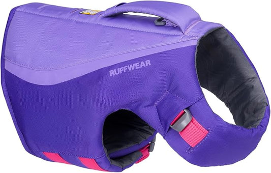 Ruffwear, Float Coat Dog Life Jacket, Premium Buoyancy Swim Vest with Lift Handle, Secure Fit & Reflective Trim, Adjustable Flotation for Swimming, Boating, & Outdoor Adventures, Purple Lily, Medium