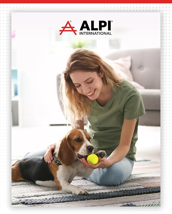 ALPI Chomp Ball - Durable Chew Toys for Dogs & Other Pets - Stimulating Dog Toys for Aggressive Chewers - Soft Dog Chews - 3-Pack, Neon Yellow