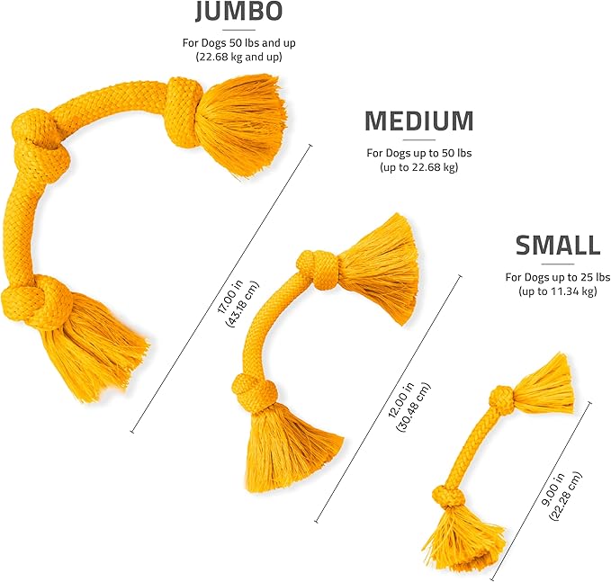 Playology Dog Toys | Dri-Tech Rope Toy Tug of War Rope for Aggressive Chewers | Medium Cheddar Cheese Scented Toy - Easy to Clean and Made from Non Toxic Materials