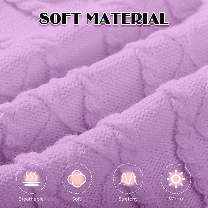 Dog Sweaters for Small Medium Large Dogs Girl, Soft Warm Turtleneck Pup Dogs Shirt, Double Knitting Collar for Outdoor Playing, Warm Dog Clothes (2XL,Purple)