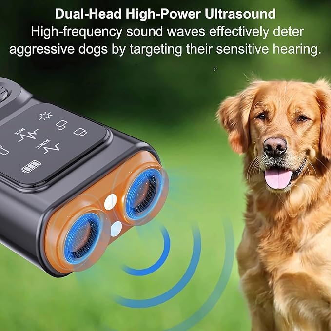 Dog Bark Deterrent Device, Ultrasonic Anti Barking, 4 Training Modes, 30FT Range, Safe Humane & Effective Handheld Dog Training Device for Indoor & Outdoor Use