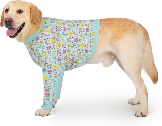 Dog Recovery Shirt for Front Legs, Dog Elbowpads Sleeve Protect Dogs Elbows Arms,Stop Licking Joints After Surgery, Help with Injury Healing Covers The Wound, Cone Alternatives (Blue, 4XL)