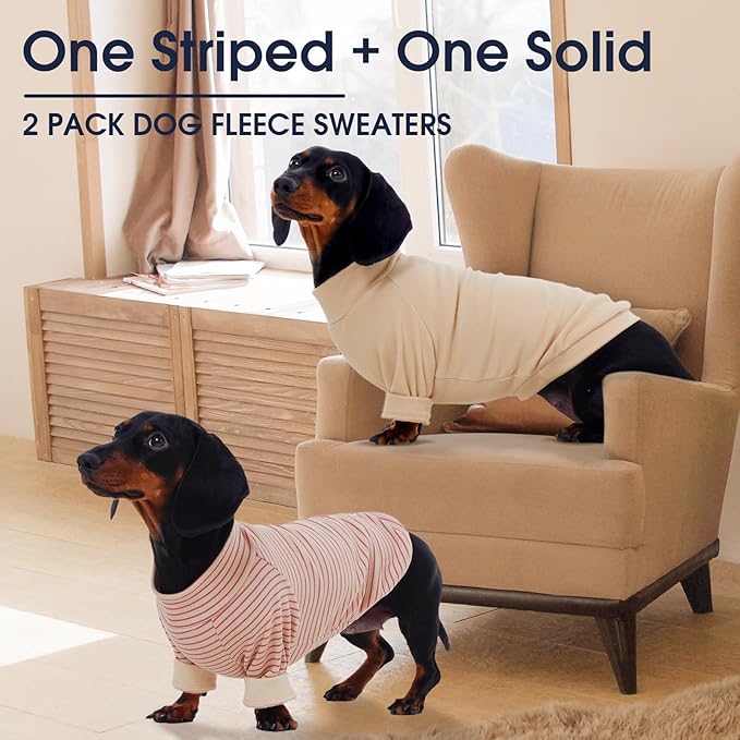 IECOii 2 Pack XXXXL Dog Fleece Sweater for Giant Breed Dogs, Warm Dog Turtleneck with Stretch for Great Dane Sweater, Fall Winter Pullover Dogs Sweatshirt with Sleeve,Outdoor Sweaters for Walking, 4XL