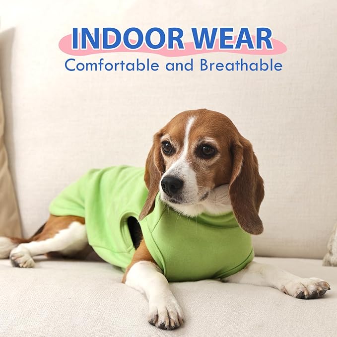 Dog Fleece Sweater - Green, L - Soft Warm Sleeveless Vest | Stretchable Sweatshirt for Medium Dogs, Lightweight for Free Movement,Outdoor Playing,Mini Schnauzer