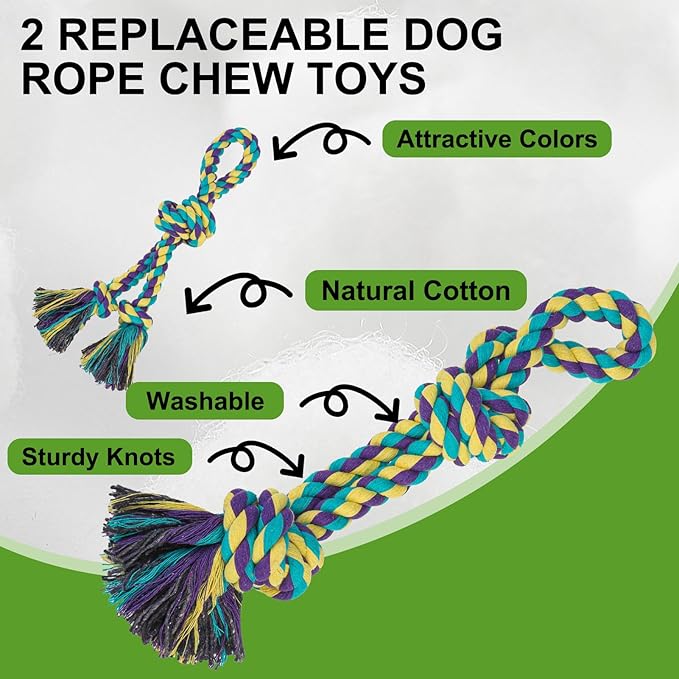 BINGPET Outdoor Dog Hanging Bungee Tug Toy,Heavy Duty Tether Tug of War Dog Toy with 2 Chew Rope Toys for Pitbull Small Medium Large Dogs Interactive Exercise and Fun Solo Play Outside