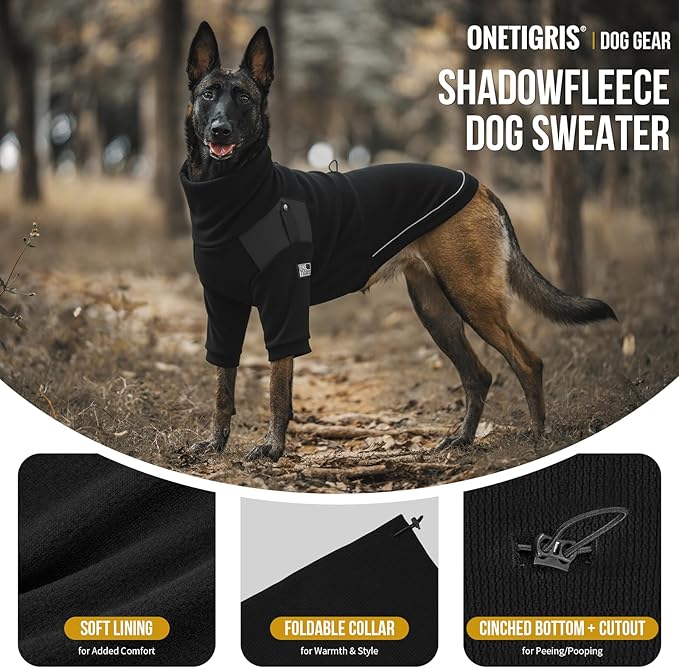 OneTigris Dog Sweater, Turtleneck Thick Dog Sweater for Small Medium Dogs, Warm Clothes for Cold Weather, Soft Lightweight and Stretchy Winter Coat for Christmas Thanksgiving